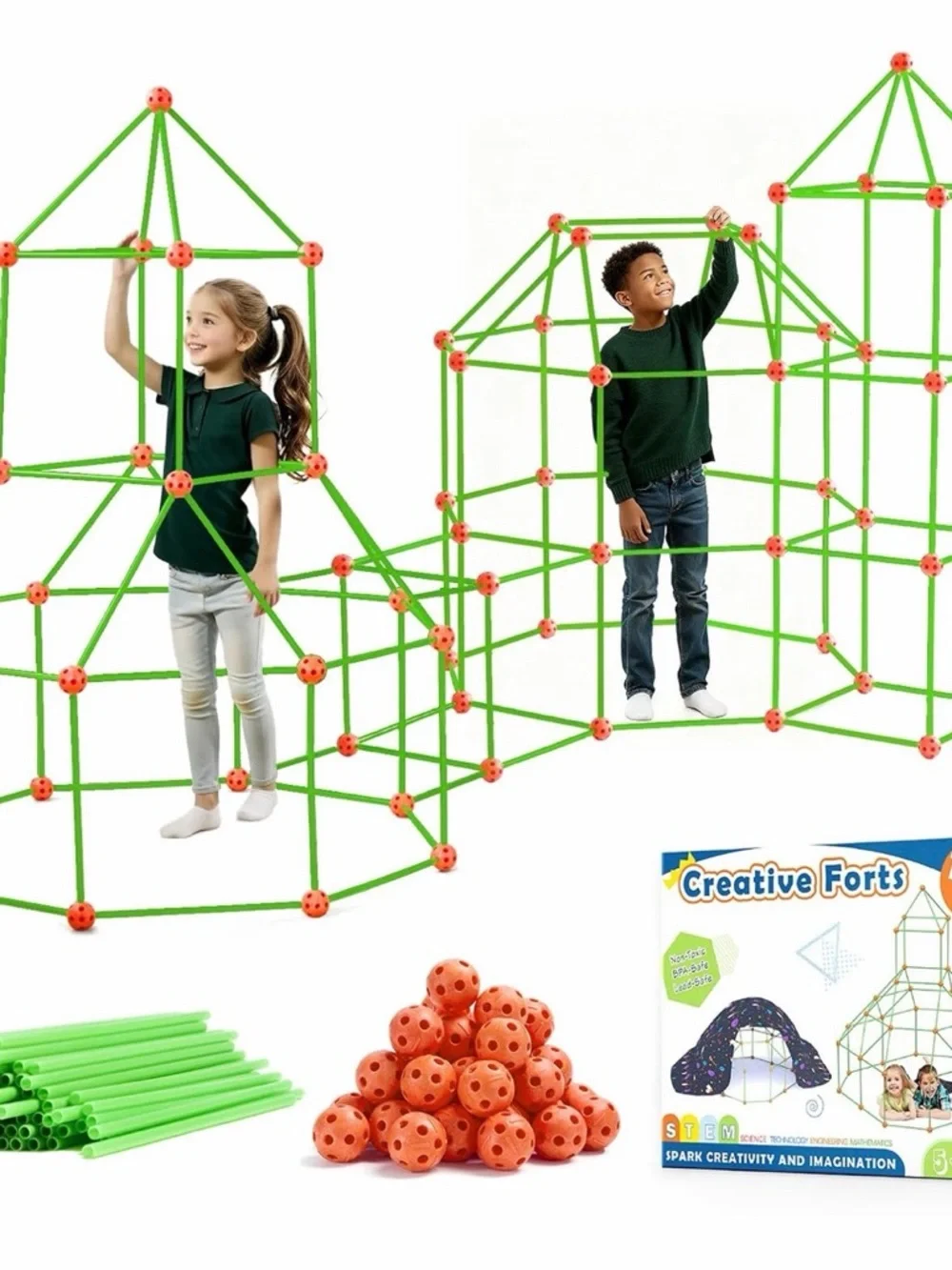 Tiny Land Fort Building Kit for Kids Ages 4-12, STEM Building Toy